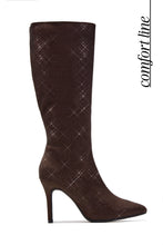 Load image into Gallery viewer, Sandra Rhinestone Knee High Boots - Brown