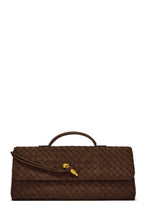 Load image into Gallery viewer, Diana Woven Clutch Crossbody Bag – Brown