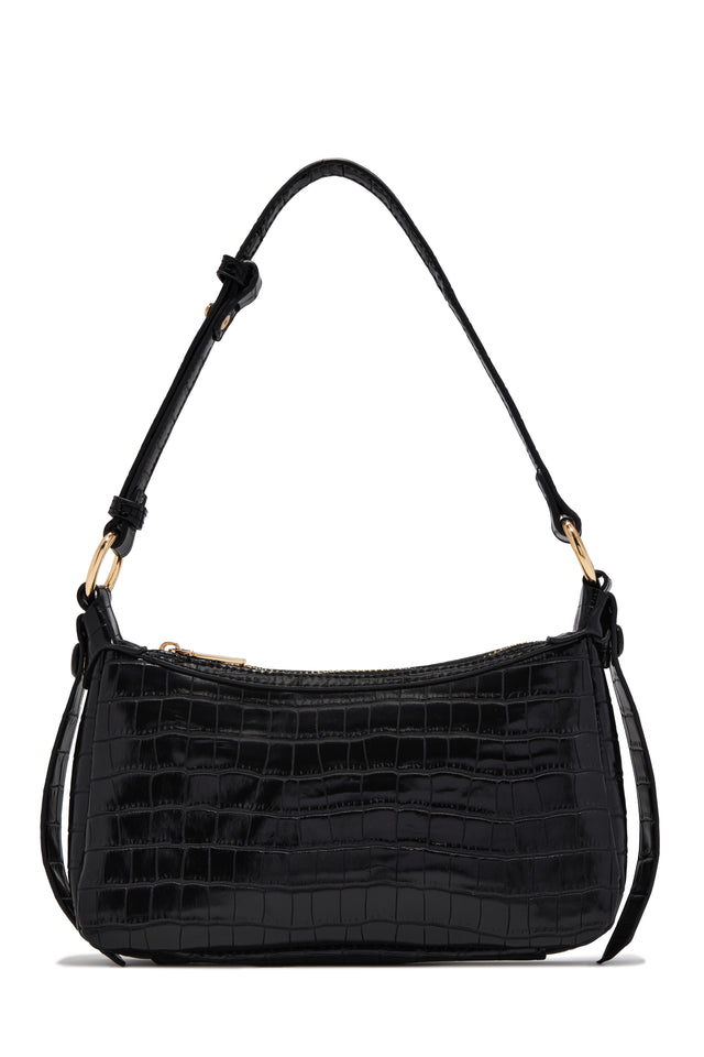 Load image into Gallery viewer, Trisha Croc Shoulder Bag – Black