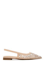Load image into Gallery viewer, Estelle Rhinestone Mesh Slingback Flats – Nude