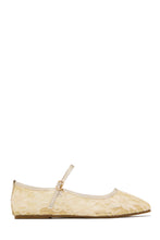 Load image into Gallery viewer, Lacey Lace Mary Jane Ballet Flats – Gold
