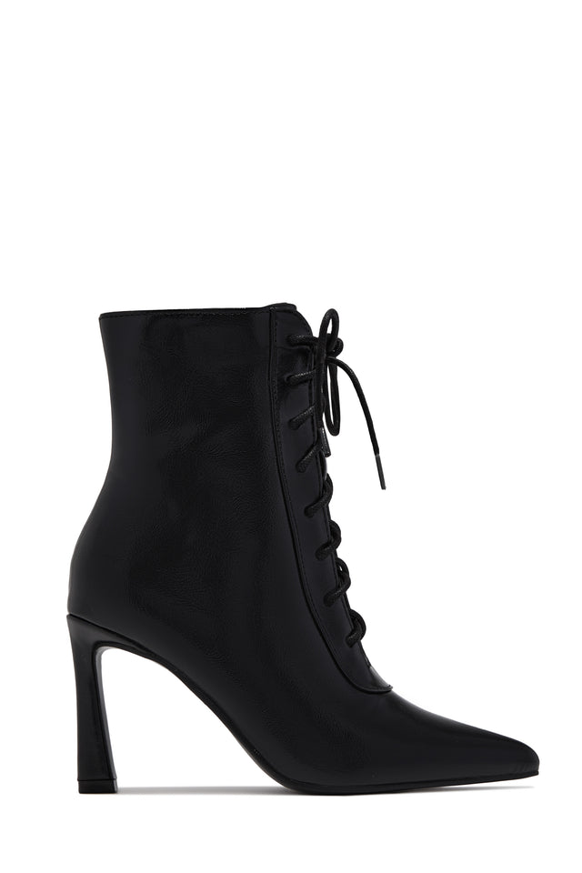Load image into Gallery viewer, Lorena Lace Up Pointed Toe Ankle Boots – Black