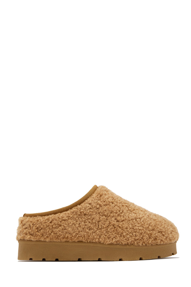 Load image into Gallery viewer, Cozy Vibes Teddy Platform Clogs – Tan
