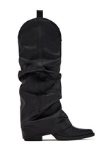 Load image into Gallery viewer, Ryder Slouch Western Knee High Boots – Black