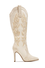 Load image into Gallery viewer, Dolly Western Stiletto Boots – Ivory