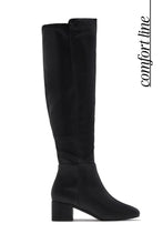 Load image into Gallery viewer, Roselyn Low Block Heel Knee High Boots – Black
