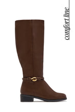 Load image into Gallery viewer, Harper Low Heel Knee High Boots – Brown
