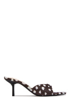 Load image into Gallery viewer, Heather Open Toe Mid Heel Mules – Black Bambi