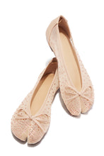Load image into Gallery viewer, Amelie Rhinestone Mesh Tabi Ballet Flats – Nude