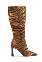 Load image into Gallery viewer, Monroe Pointed Toe Knee High Heel Boots – Tiger