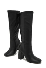 Load image into Gallery viewer, Viri Block Heel Knee High Boots - Black