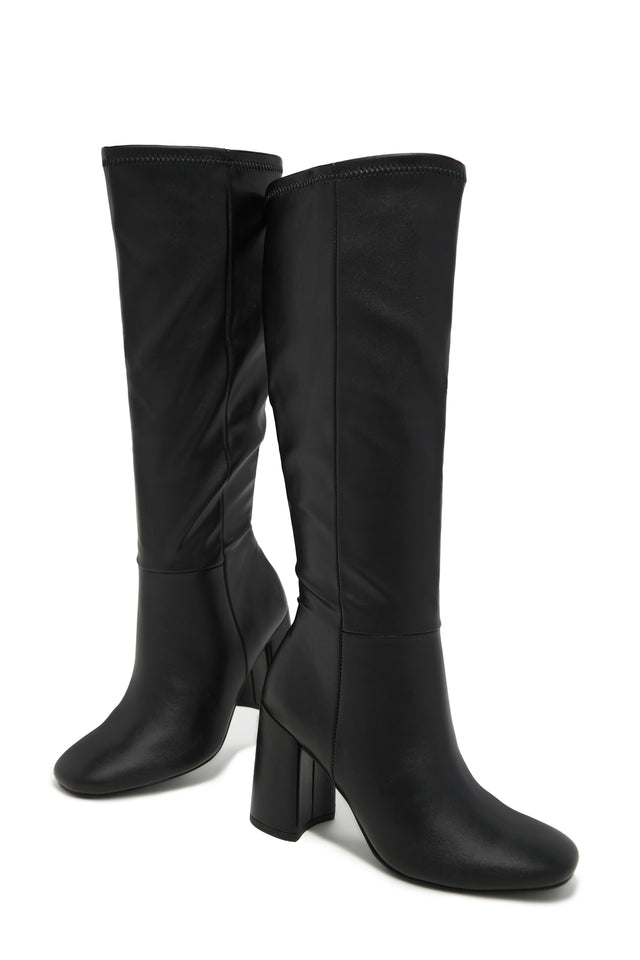 Load image into Gallery viewer, Viri Block Heel Knee High Boots - Black