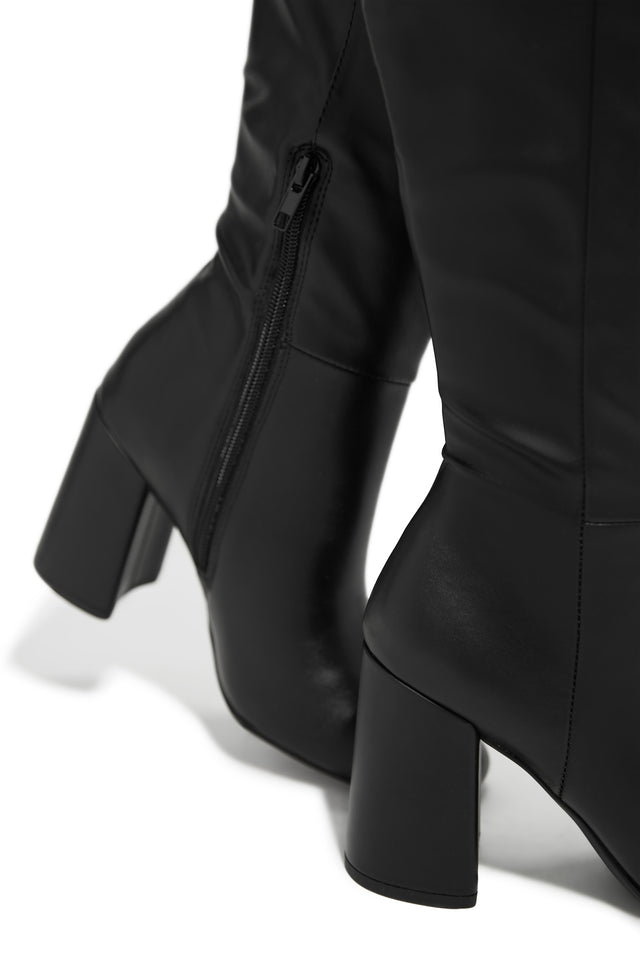 Load image into Gallery viewer, Viri Block Heel Knee High Boots - Black