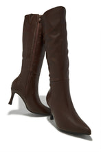 Load image into Gallery viewer, Zama Knee High Heel Boots - Brown