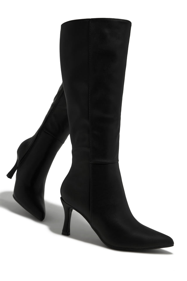 Load image into Gallery viewer, Zama Knee High Heel Boots - Black