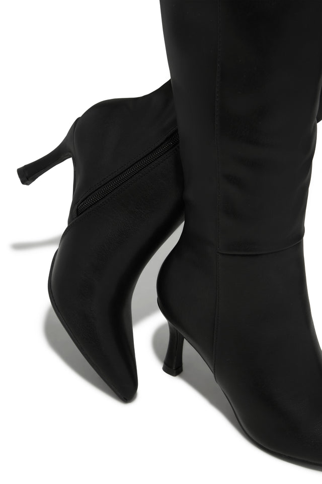 Load image into Gallery viewer, Zama Knee High Heel Boots - Black
