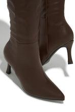 Load image into Gallery viewer, Zama Knee High Heel Boots - Brown