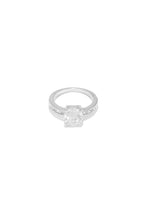 Load image into Gallery viewer, Silver Tone Ring With Cubic Zirconia