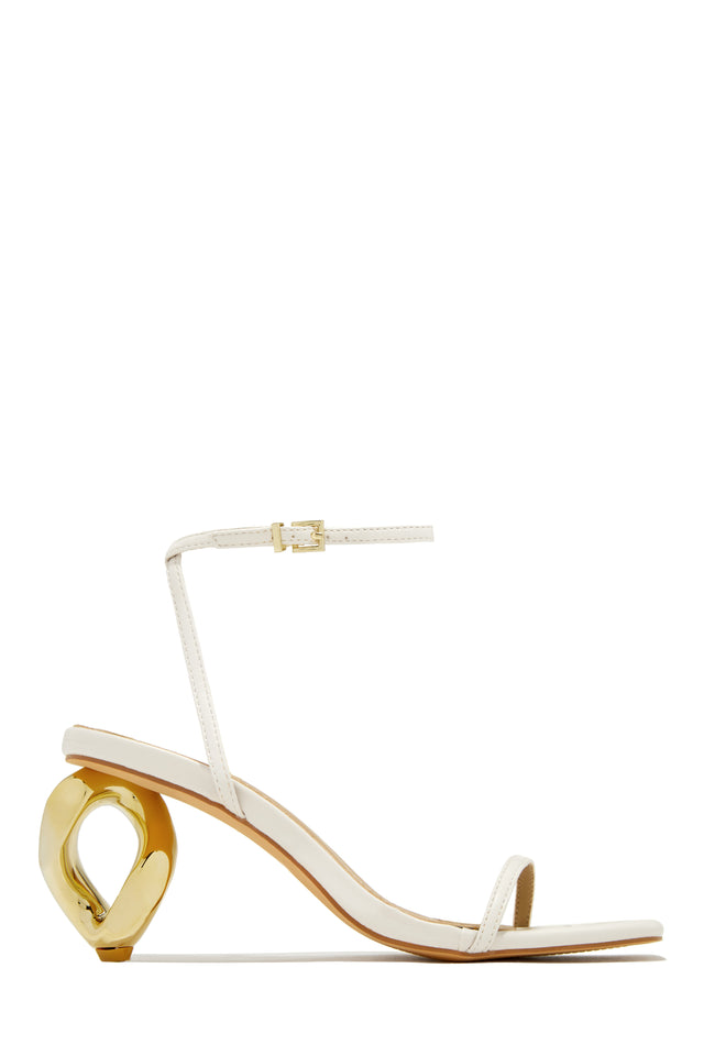Load image into Gallery viewer, Cream And Gold Tone High Heel