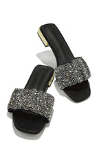 Load image into Gallery viewer, Black Embellished Slip On Sandals