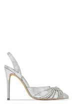 Load image into Gallery viewer, Silver Tone High Heels With Embellishment