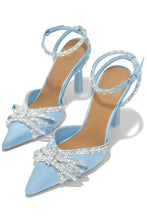 Load image into Gallery viewer, Devoted Embellished Ankle Strap High Heel Pumps - Blue