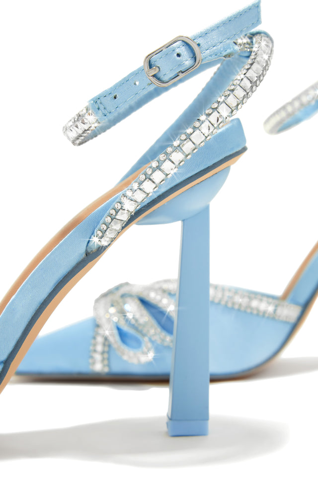 Load image into Gallery viewer, Devoted Embellished Ankle Strap High Heel Pumps - Blue