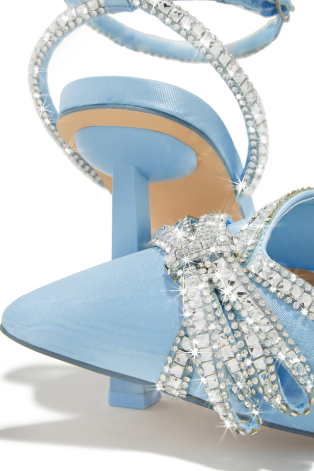 Load image into Gallery viewer, Devoted Embellished Ankle Strap High Heel Pumps - Blue