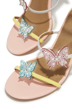 Load image into Gallery viewer, Pink Single Sole Butterfly Patch Coil Heels
