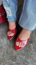 Load image into Gallery viewer, Myra Mid Heel Mules - Red