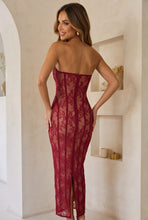Load image into Gallery viewer, Natasha Lace Midi Dress - Wine