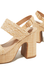 Load image into Gallery viewer, Natural Faux-Raffia Platforms