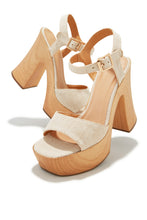 Load image into Gallery viewer, Makana Platform Block Heels - Natural