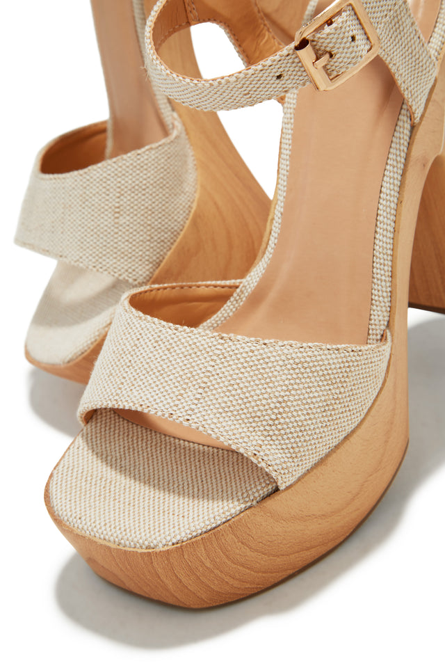 Load image into Gallery viewer, Makana Platform Block Heels - Natural