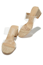 Load image into Gallery viewer, Yara Clear Strap Block Mid Heel Mules - Natural