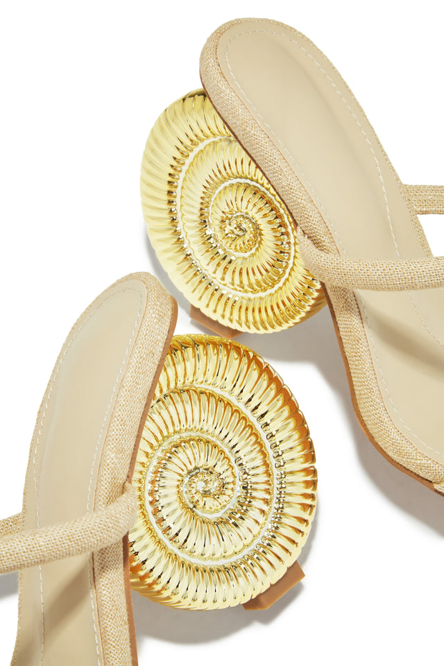 Load image into Gallery viewer, Sunset Waves Sea Shell Mule Heels - Natural