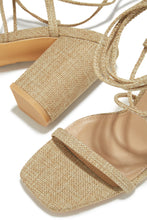 Load image into Gallery viewer, Aria Lace Up Block Heels - Natural