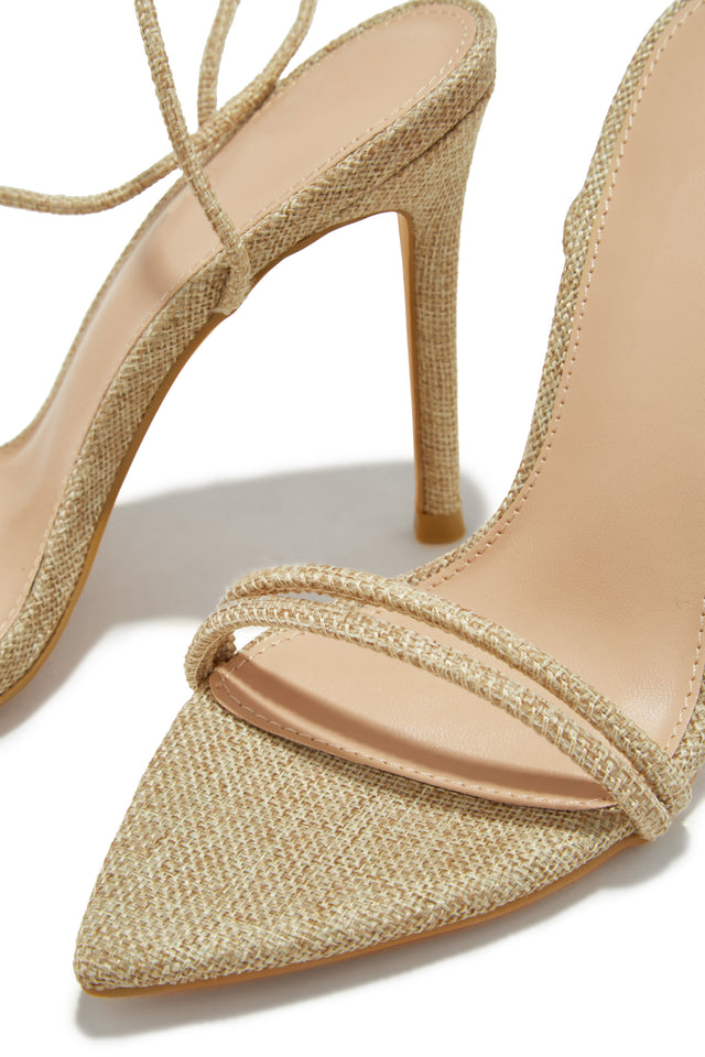 Load image into Gallery viewer, Anisah Lace Up High Heels - Natural