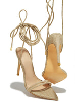 Load image into Gallery viewer, Anisah Lace Up High Heels - Natural