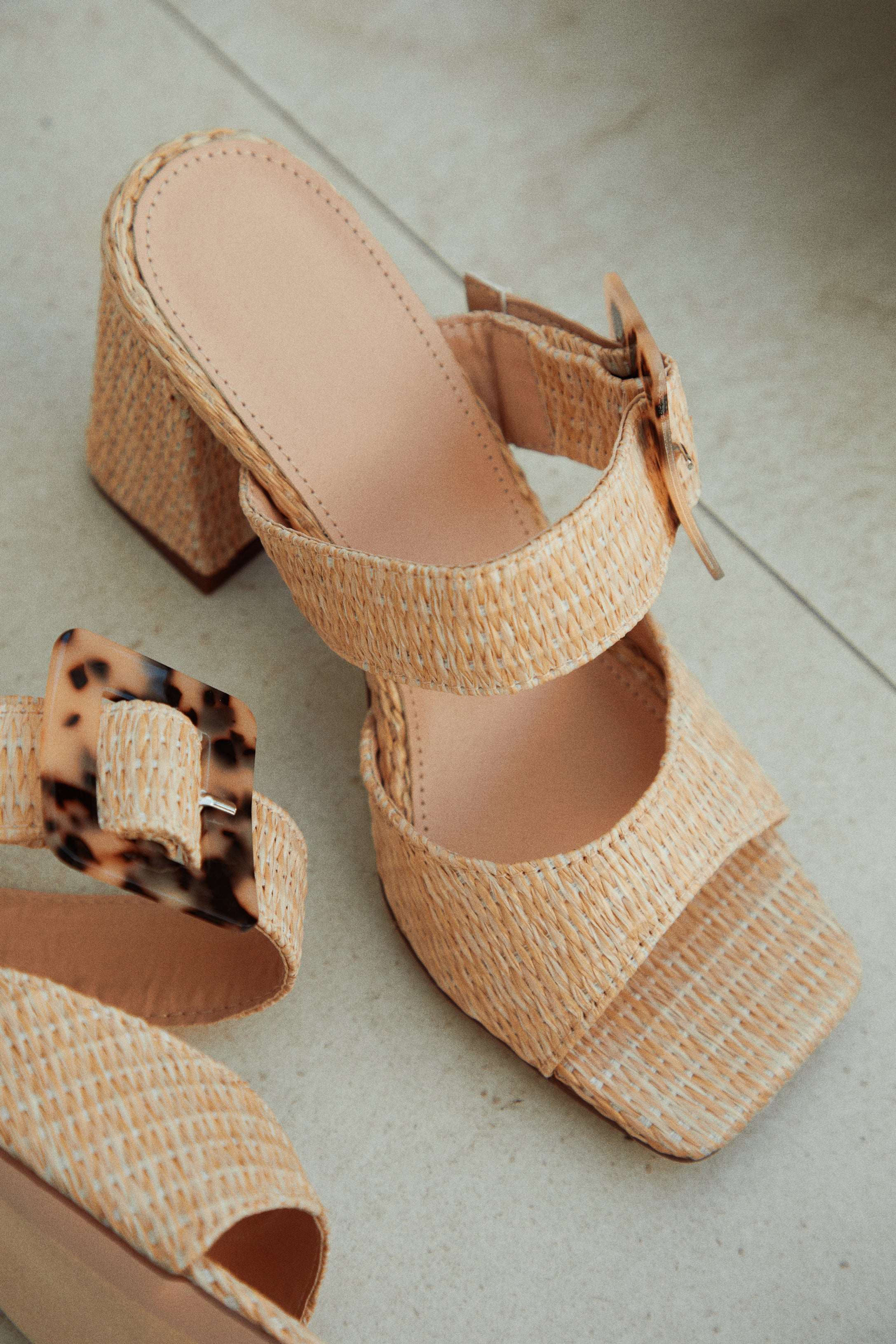Miss Lola | Naya Nude Block Heel Mules – MISS LOLA