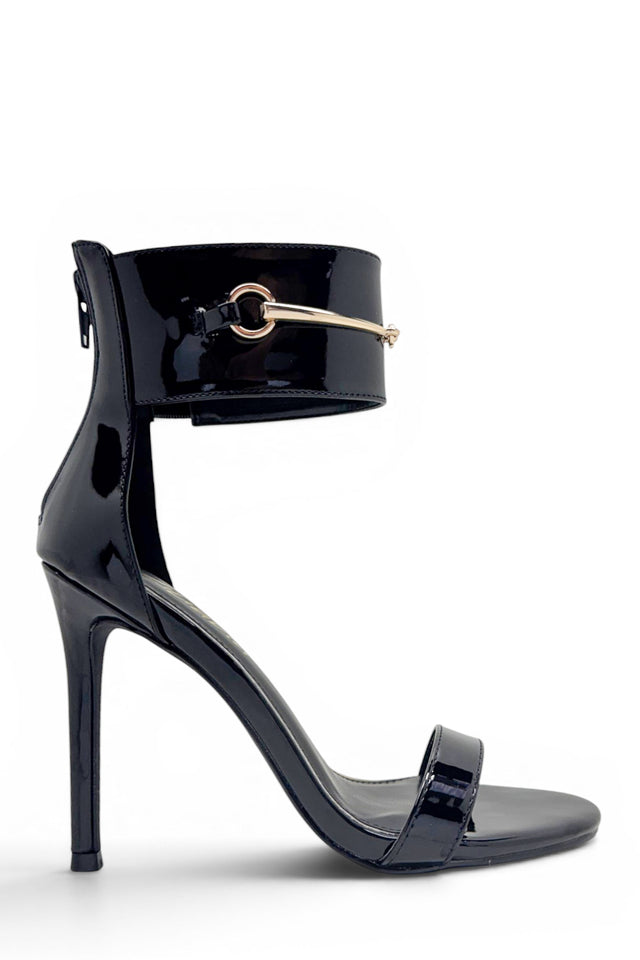 Load image into Gallery viewer, Monaco Patent Cuff Heels - Black
