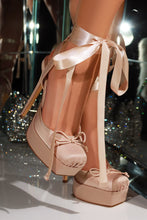 Load image into Gallery viewer, Anastasia Platform Ballet Lace Up Heels - Nude