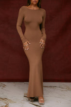 Load image into Gallery viewer, Nude Long Sleeve Maxi Dress