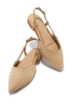 Load image into Gallery viewer, Serena Pointed Toe Slingback Flats - Natural
