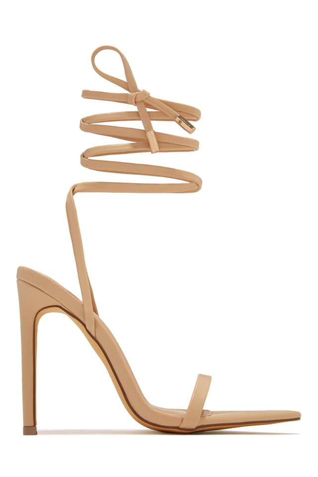 Load image into Gallery viewer, Nude Lace Up High Heels