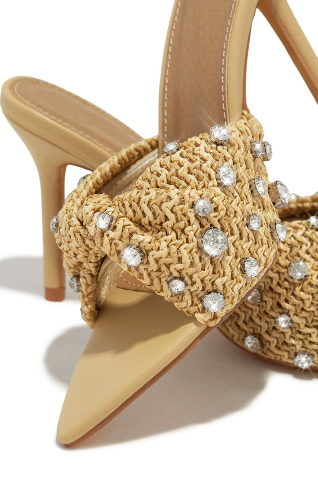 Load image into Gallery viewer, Nude Embellished Single Sole Heels