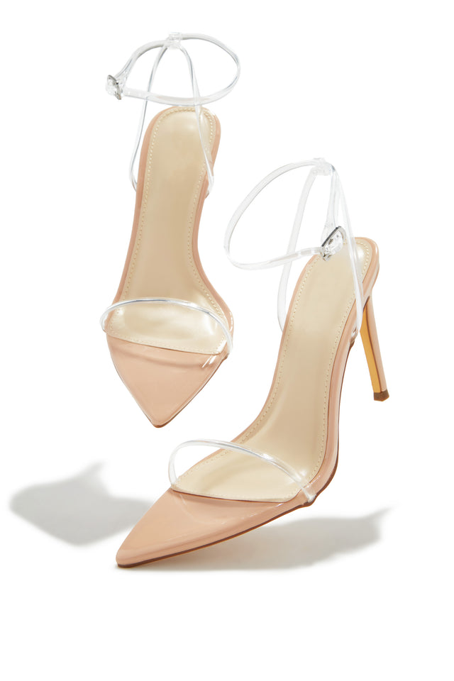 Load image into Gallery viewer, Nude Heels with Clear Straps