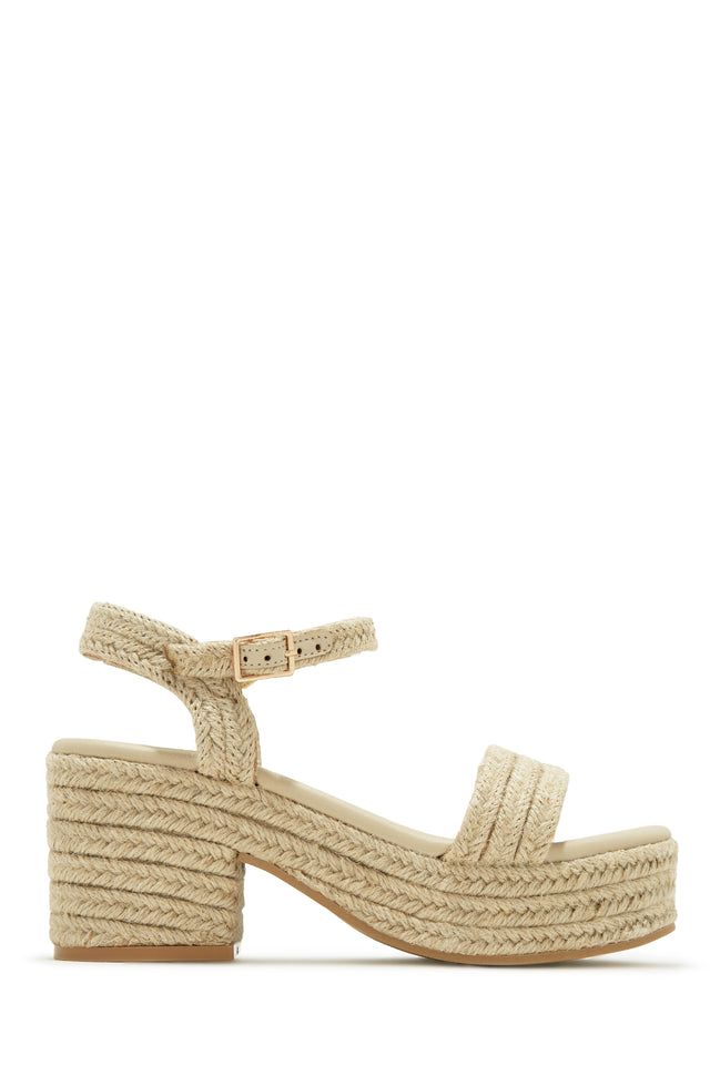 Load image into Gallery viewer, Hotel Capri Espadrille Platform Block Mid Heels - Gold