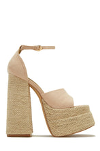 Load image into Gallery viewer, Nude Platform Espadrille Heels