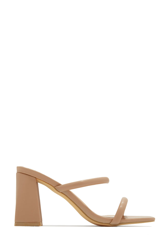 Load image into Gallery viewer, Yesenia Block Mid Heel Mules - Nude